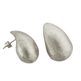 Scratched Silver Bold Earrings