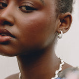 Silver Líneas Hoops