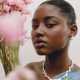 Silver Líneas Hoops