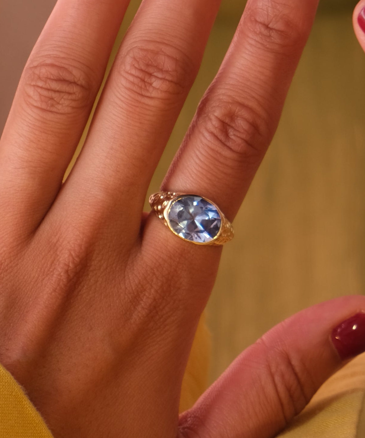 Oval Signature Ring - Ice Blue
