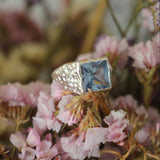 Mestiza Silver Signature Ring - Ice Blue