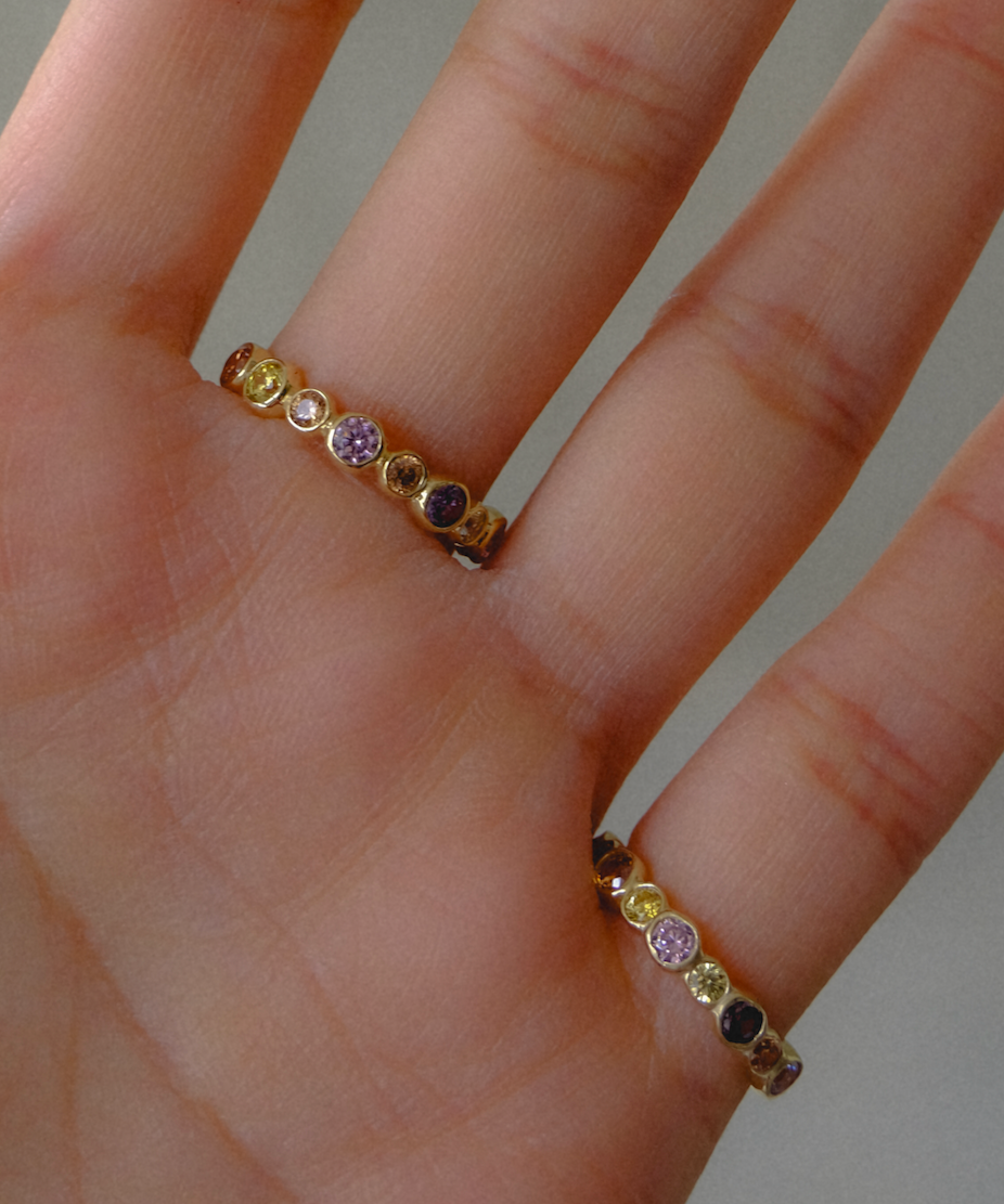 anillo colores pasteles 