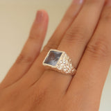 Mestiza Silver Signature Ring - Ice Blue