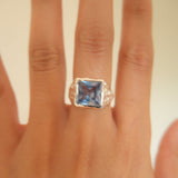 Mestiza Silver Signature Ring - Ice Blue