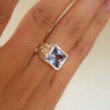 Mestiza Silver Signature Ring - Ice Blue
