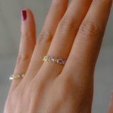 Anillo colores plata 925 lila, rosado, amarillo