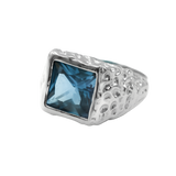 Mestiza Silver Signature Ring [Ice Blue]